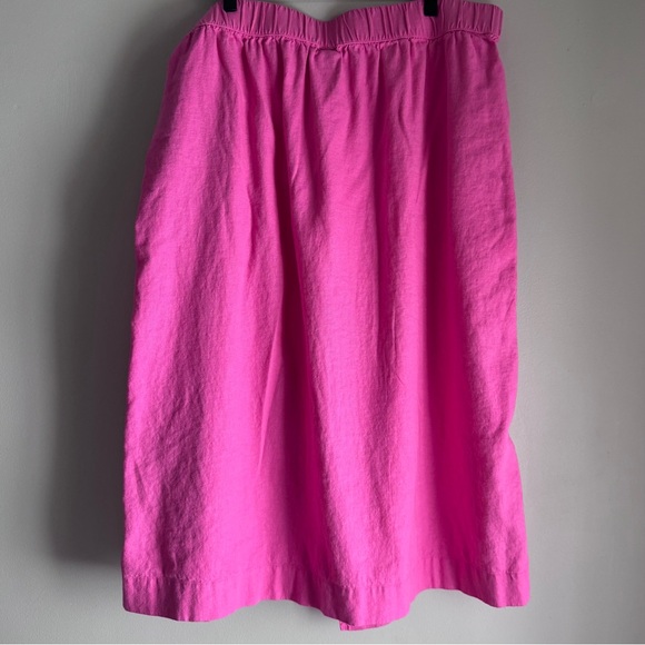 A New Day Linen Blend Side Tie Pink Midi Skirt Size XL - Picture 3 of 6